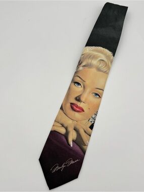 Men’s Vintage Ralph Marlin Marilyn Monroe Signature Neck Tie 1996 Polyester